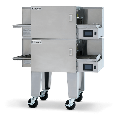 Los hornos de cinta para pizzas Lincoln Aperion se pueden apilar
